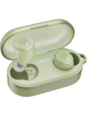 Wireless Green Ergonomic Design 55H Playtime IPX8 Waterproof Bluetooth Earbud